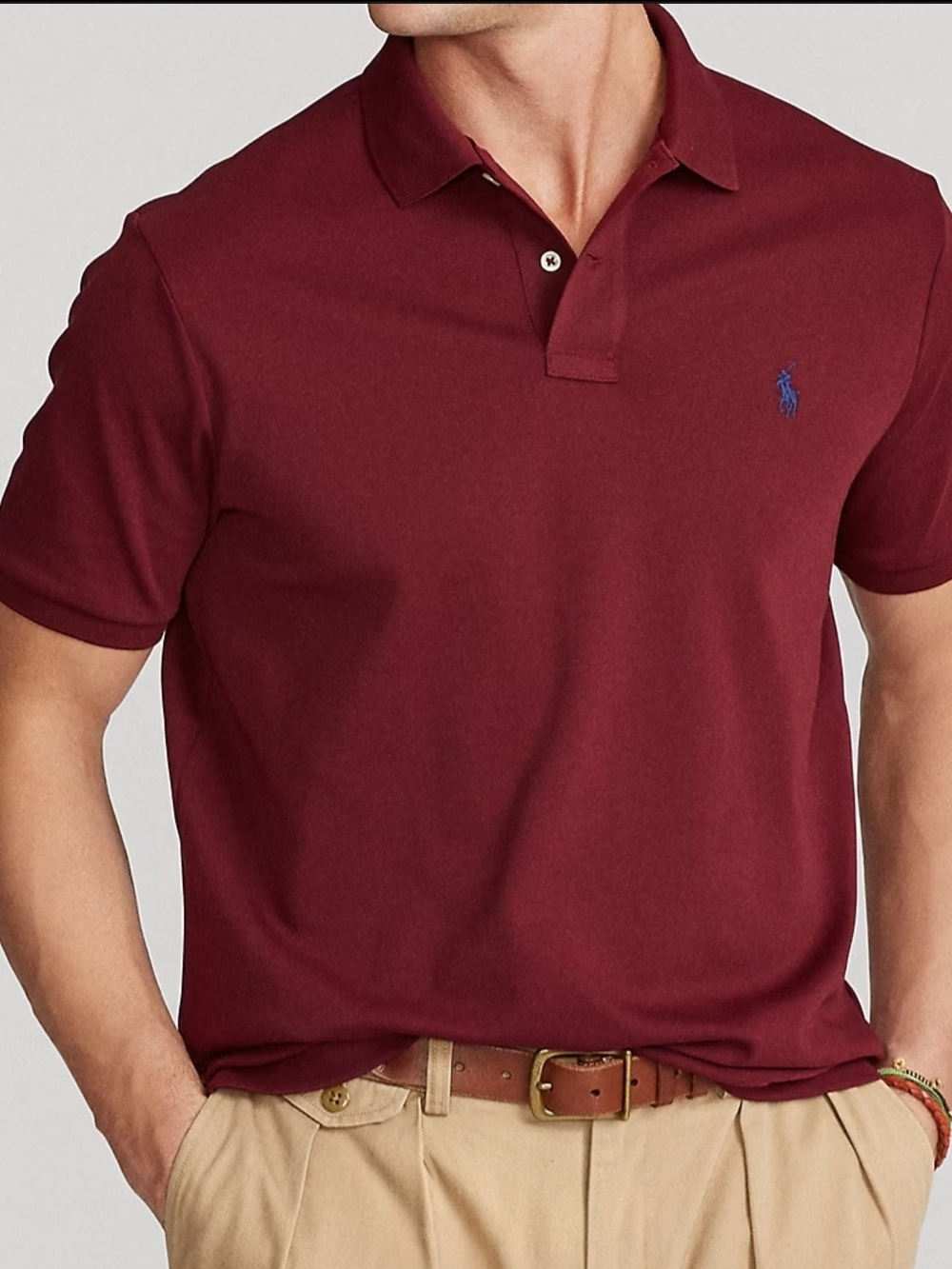 Ralph Lauren Burgundy Polo with Blue Pony